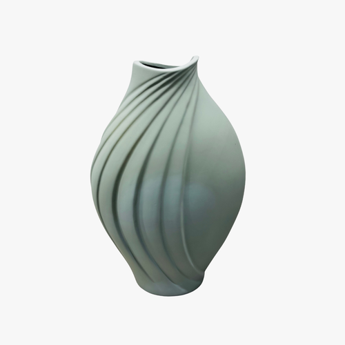 Modern Swirl Cut Ceramic Vase