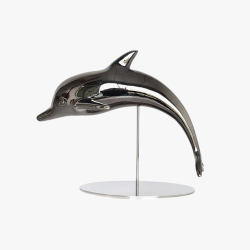 Mariner Metallic Dolphin Sculpture on Stand