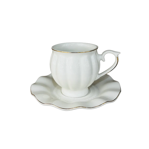 Elegant Blossom Petal Cup & Saucer Set 12 Piece