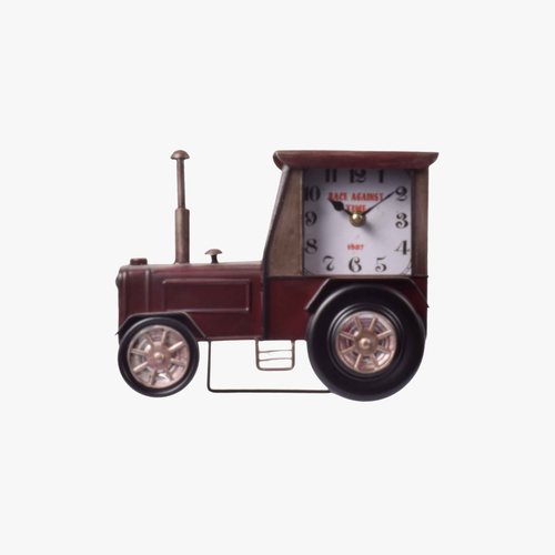 Vintage Tractor Metal Table Clock