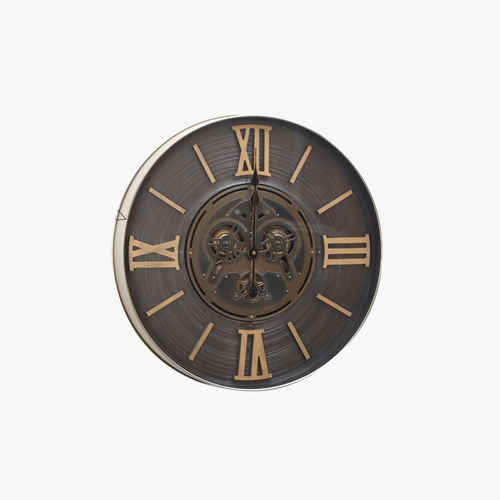 Vintage Gear Wall Clock with Roman Numerals