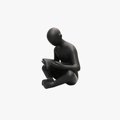Avid Reader Abstract Sitting Sculpture