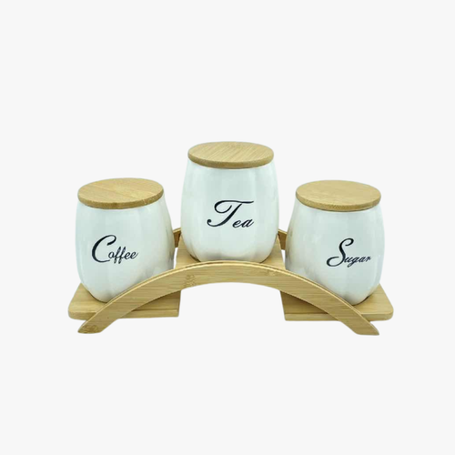 Script Ceramic Kitchen Canister Set of 3