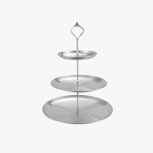 Apex 2 Tier Brushed Silver Patisserie Tower