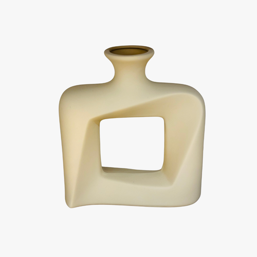 Elegant Hollow Geometric Ceramic Vase