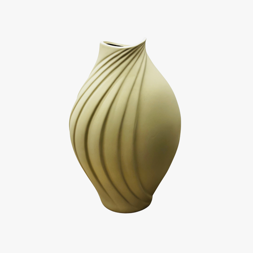 Modern Swirl Cut Ceramic Vase