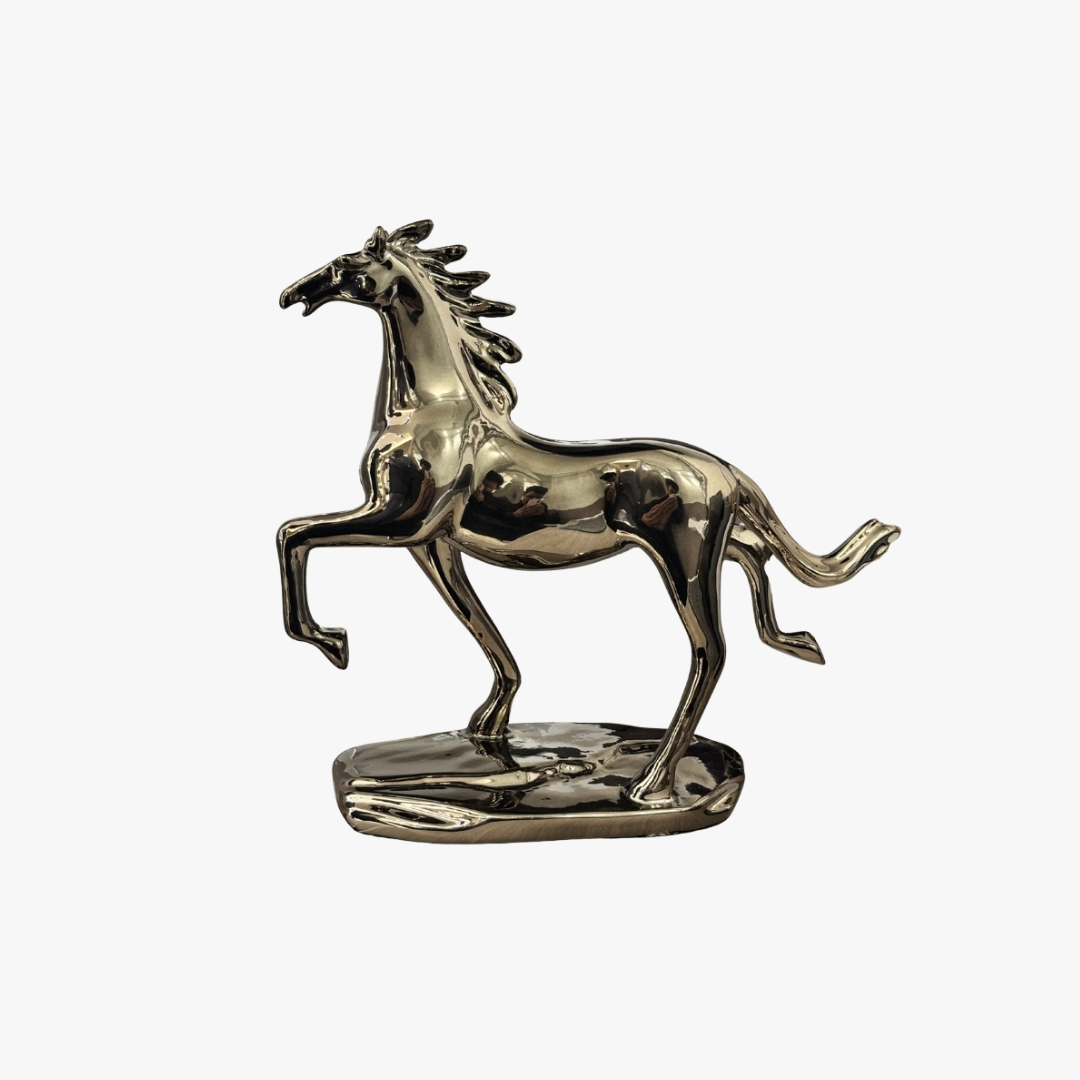 Luxury Polished Chrome Horse Statue