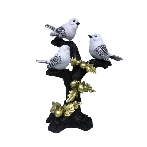 Three Birds on an Oak Branch Decorative Showpiece