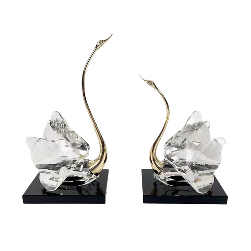 Crystal Swan Couple Showpiece