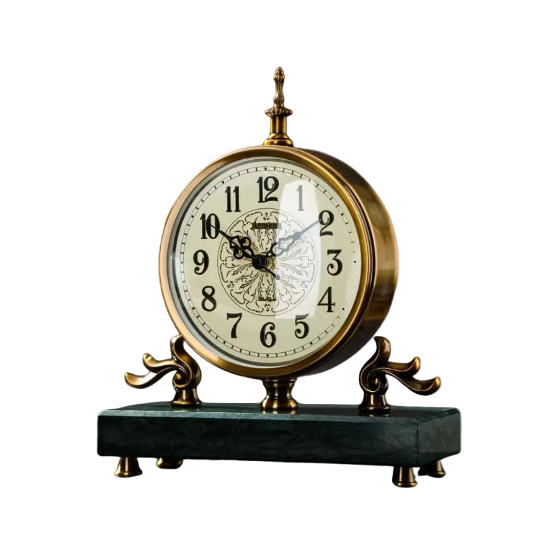 Antique Green Mantel Clock