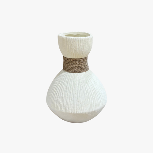 Bulb Textured Vase with Jute Detail