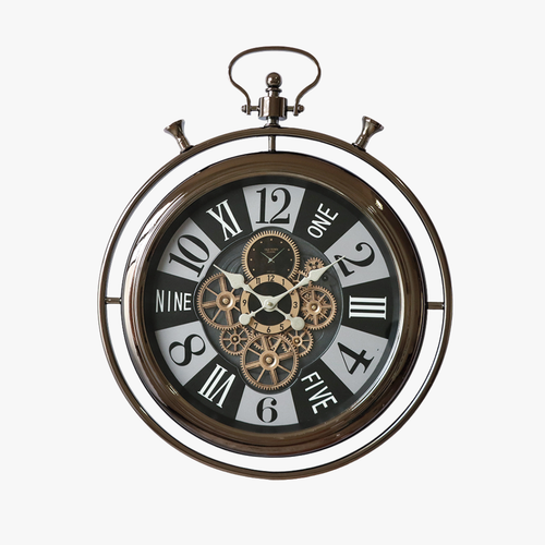 Vintage Stopwatch Style Metal Wall Clock