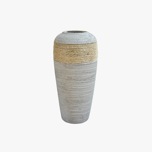 Rustic Gray Tall Planter & Pampas Grass Vase