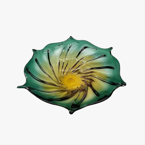 Elegant Solis Swirl Art Glass Centerpiece Bowl