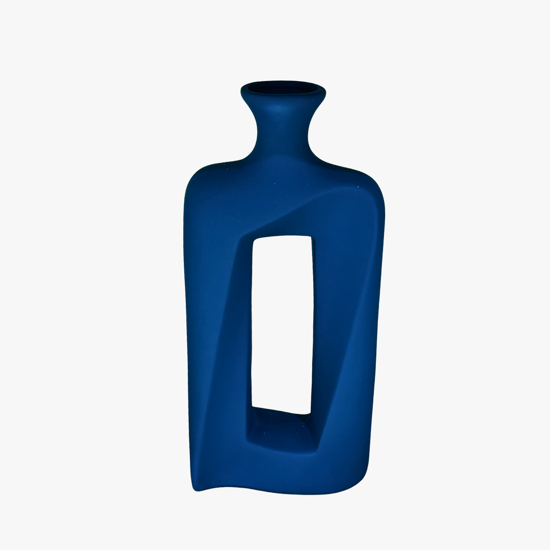 Elegant Eclipse Hollow Ceramic Vase