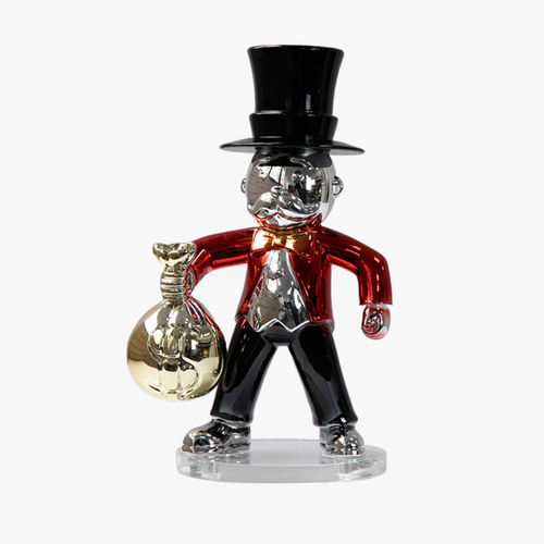 Chrome & Gold Finish Wealth Mascot Statue