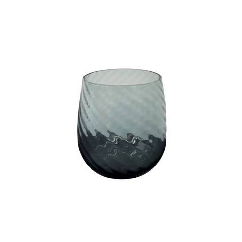 Smoky Blue Ribbed Glasses Set of 6
