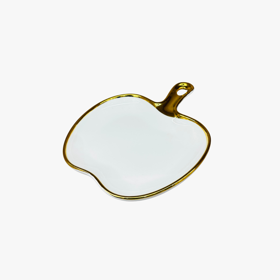 Modern Apple Shaped Ceramic Serving Platter 7 inch