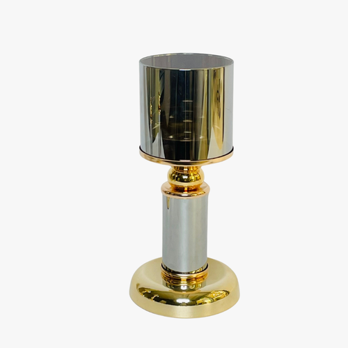 Elegant Dual Tone Metallic Pillar Candle Stand
