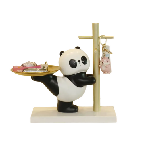 Elegant Hanging Panda With Tray & Key Post