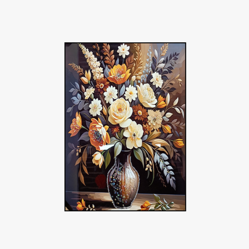 Luxury Golden Bouquet 3D Canvas Art