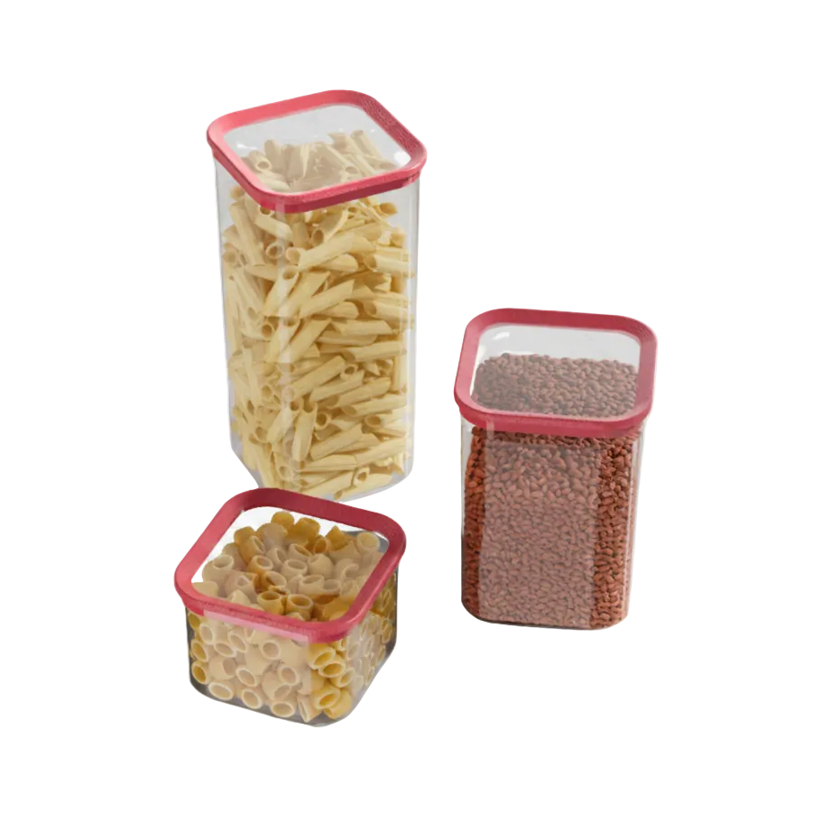 Minimalist Clear Canister Set 3 Piece