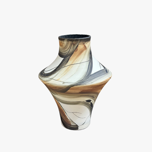 Elegant Solstice Earth & Charcoal Tone Vase