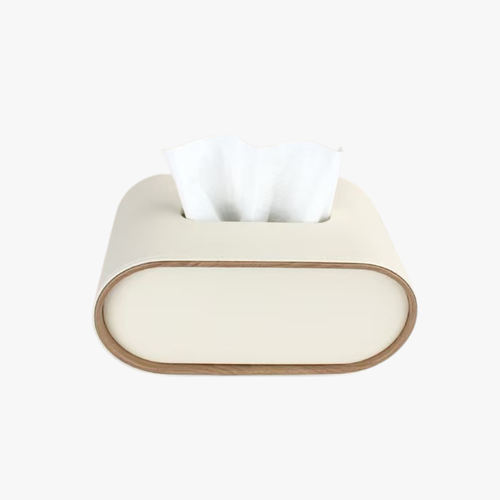 Minimalist Cream PU Tissue Holder