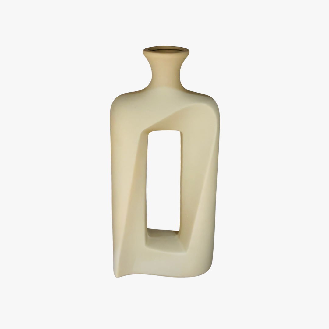 Elegant Eclipse Hollow Ceramic Vase