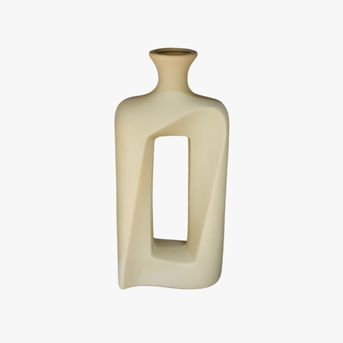 Elegant Eclipse Hollow Ceramic Vase