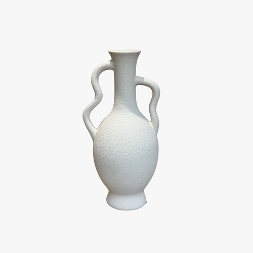 Modern Wavy Handle Ceramic Pitcher Vase