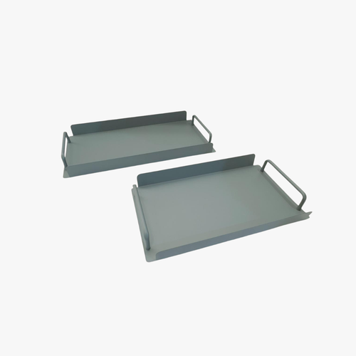Modern Matte Slate Gray Serving Tray Set of 2
