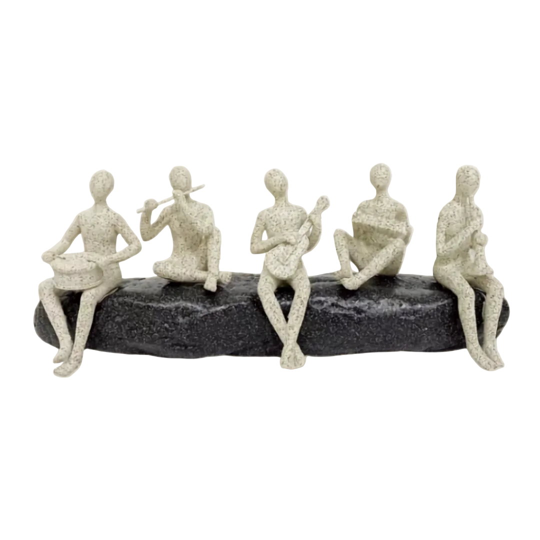 Elegant Textured Musical Band Figurine Sculpture