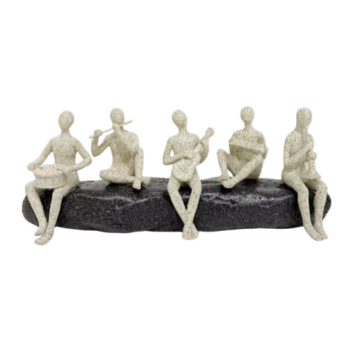Elegant Textured Musical Band Figurine Sculpture