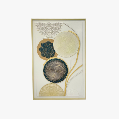 Boho Orbits 3D Multi Textured Framed Art