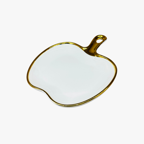 Elegant Apple Shaped Ceramic Serving Platter 9 inch
