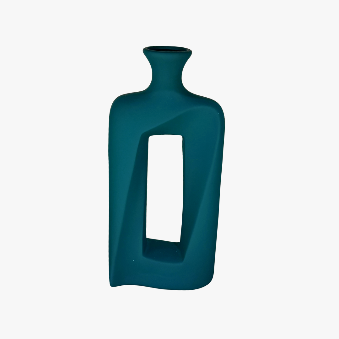 Elegant Eclipse Hollow Ceramic Vase