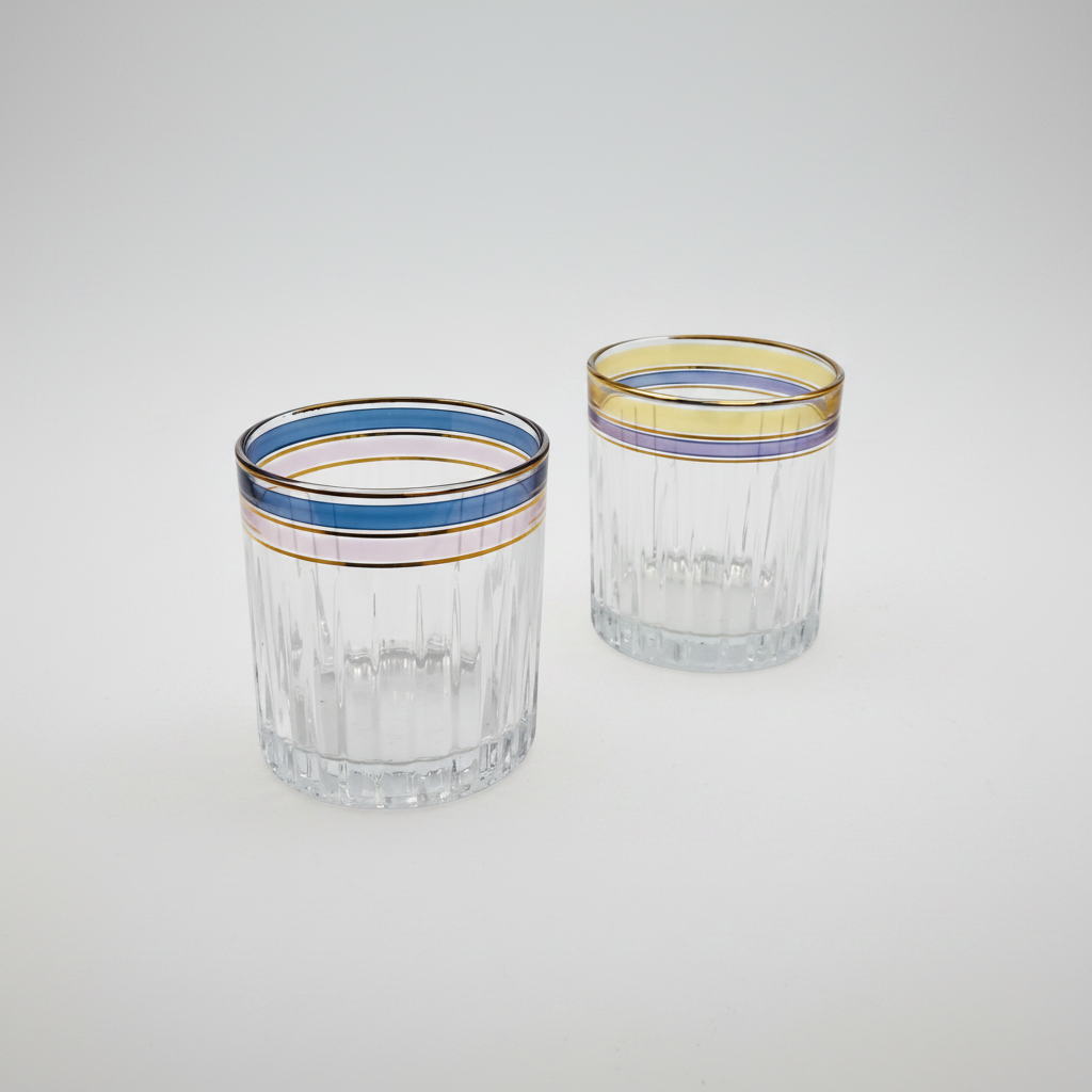 Royal Gold Rimmed Glasses Set of 6