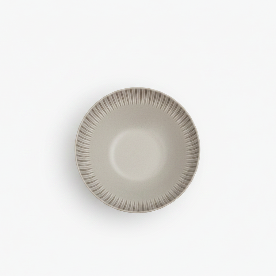 Matte Cream Fluted Ceramic Dinner Plate 8 Inch