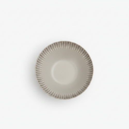 Matte Cream Fluted Ceramic Dinner Plate 8 Inch
