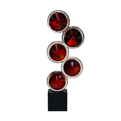Ruby Crystal Orbit Showpiece
