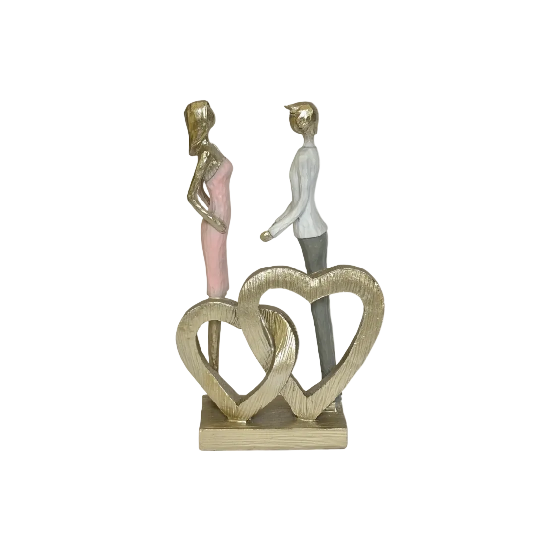 Modern Hearts Couple Sculpture