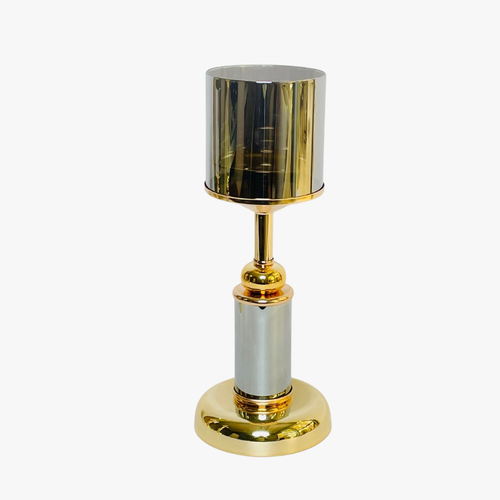 Modern Tiered Gold & Silver Candle Pillar Stand