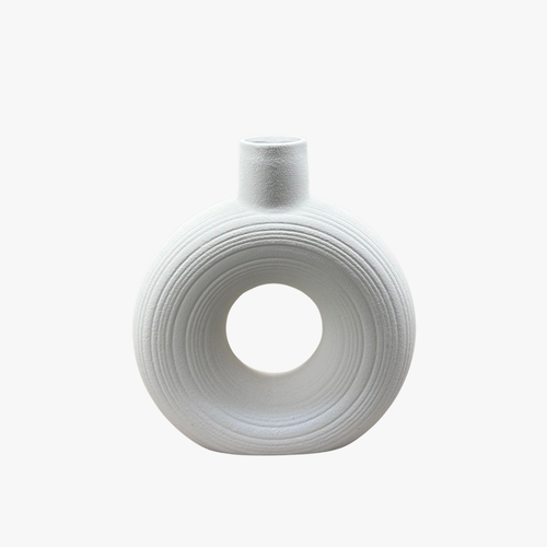 Chalk White Hollow Accent Vase