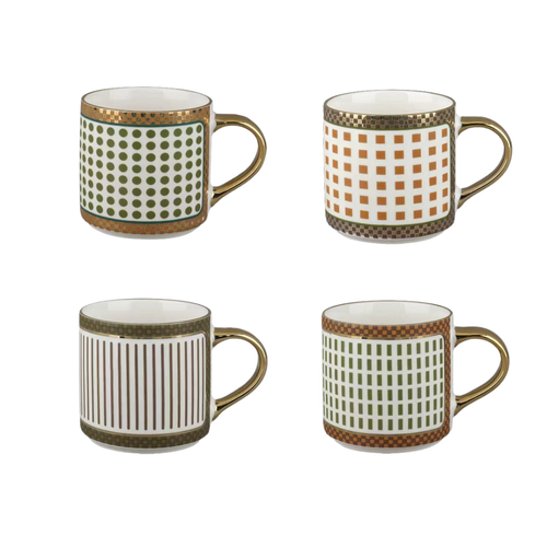 Elegant Carved Textured Ceramic Mug Collection
