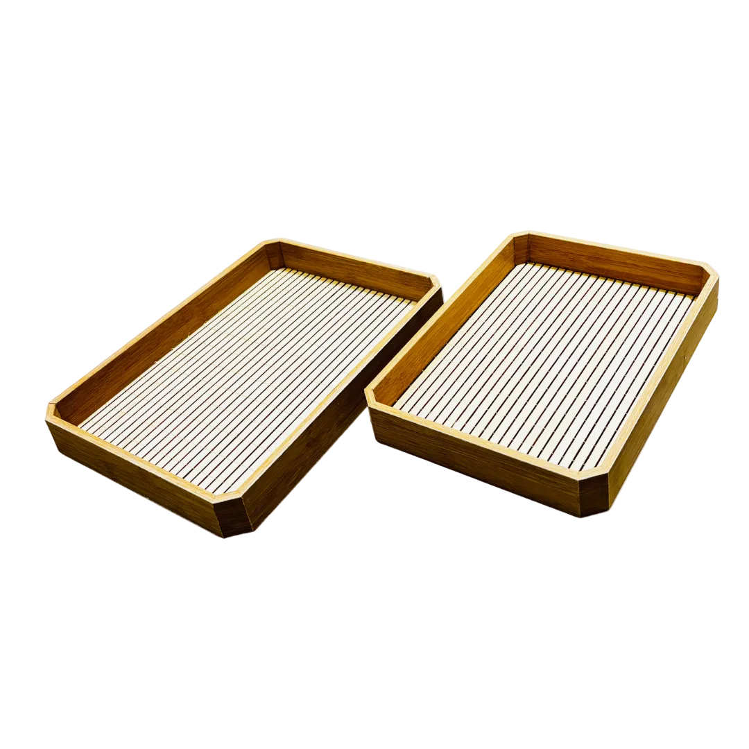 Elegant Bamboo Tray Set