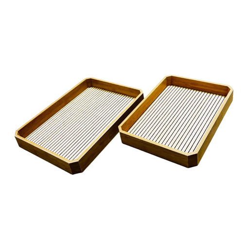 Elegant Bamboo Tray Set