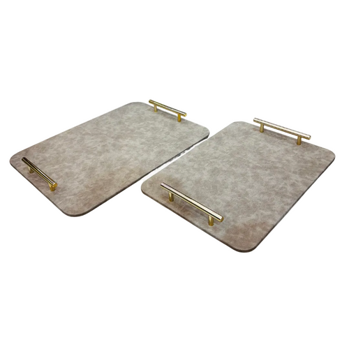 Modern Artisan Serving Trays with Gold Handles