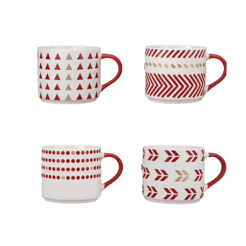Modern Geometric Mosaic Ceramic Mugs