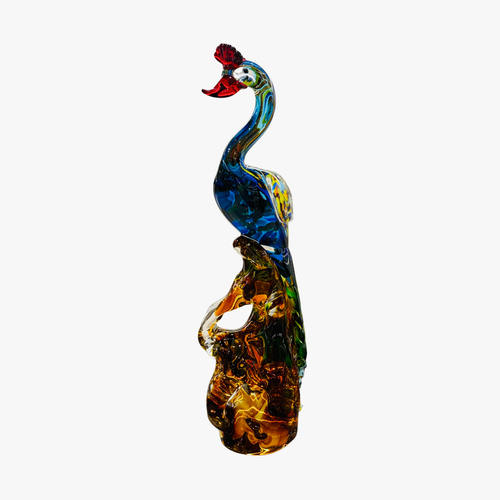 Multi Color Art Glass Bird Figurine
